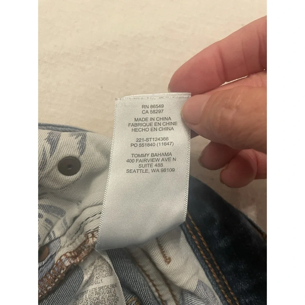 Tommy Bahama Standard Fit Jeans Mens 36x30 Blue Stretch Tencel Denim Straight